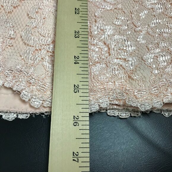 Vintage 1980s Peach Light Orange Lace Blazer Size M L Rhinestone Accent Buttons - Picture 3 of 9